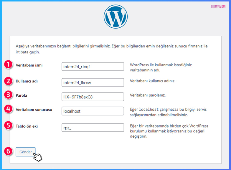 WordPress Nasıl Kurulur - WordPress Kurulum Formu