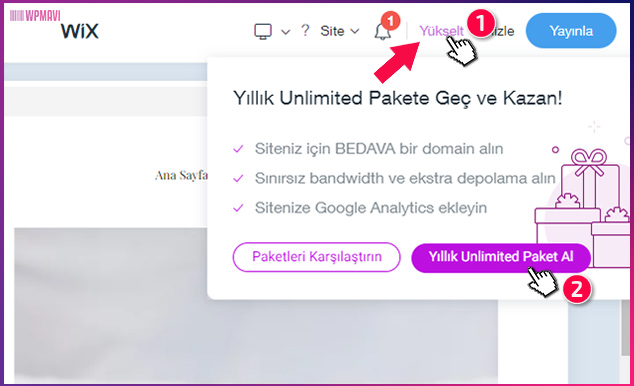 Wix Site Kur Premium'a Yükselt - Yapay Zeka