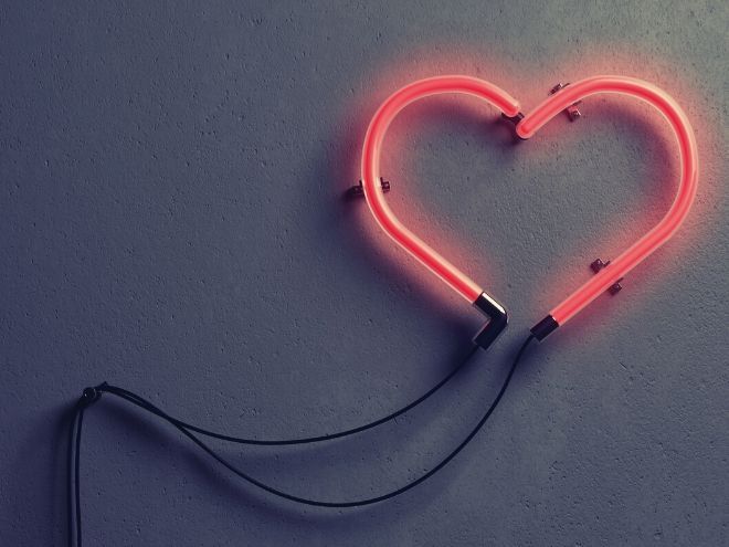 kalp şeklinde neon lamba